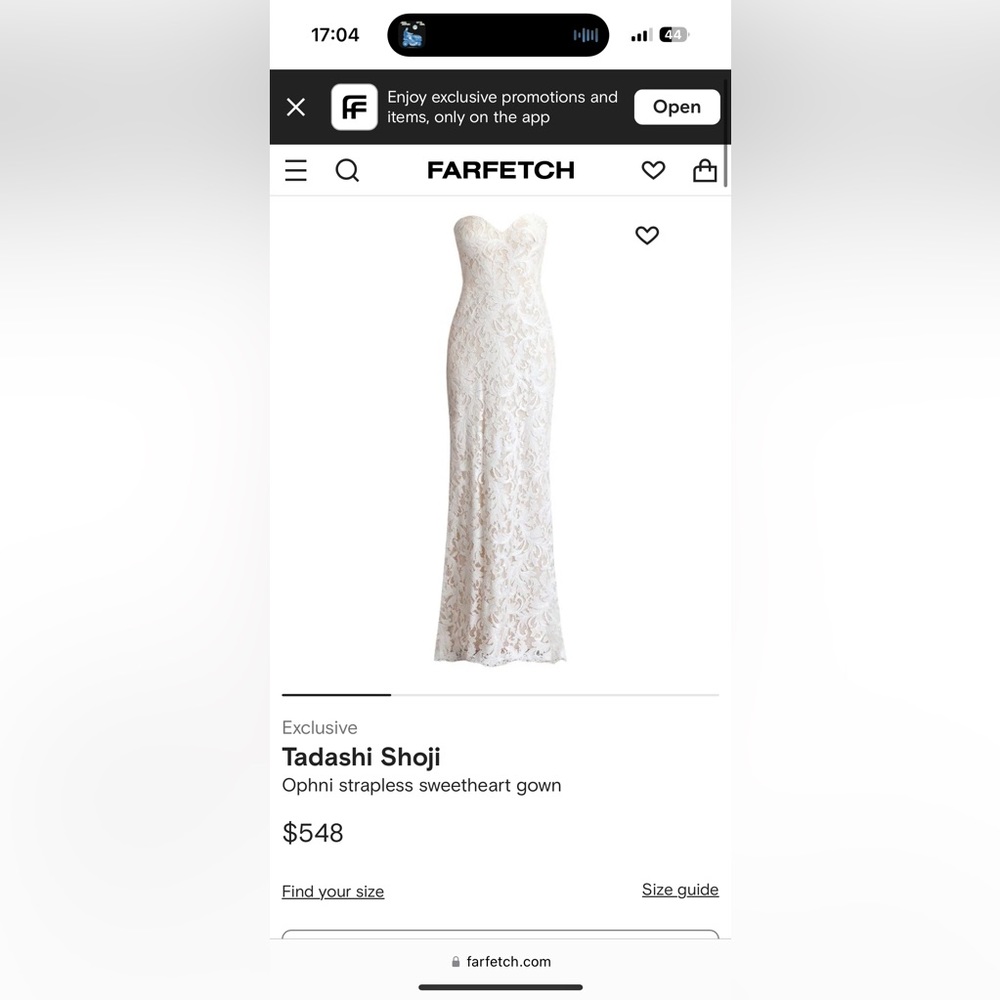Tadashi Shoji
Ophni strapless sweetheart gown